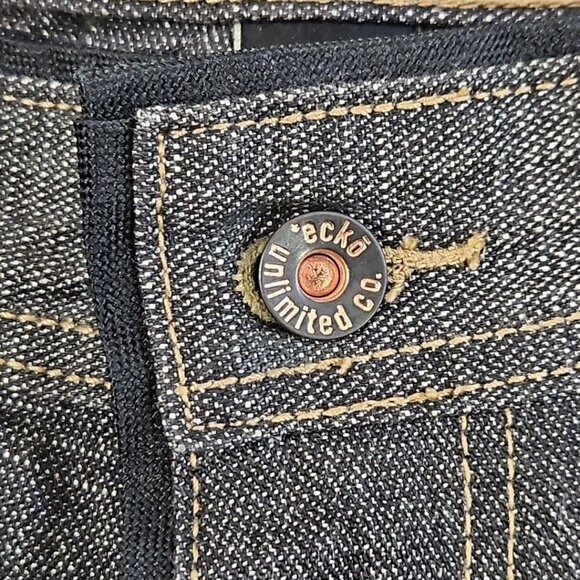 Ecko Unltd Jeans Size 38 Black Baggy Fit Y2K Contrast Grunge Skater Y2k Style AU - Picture 12 of 16